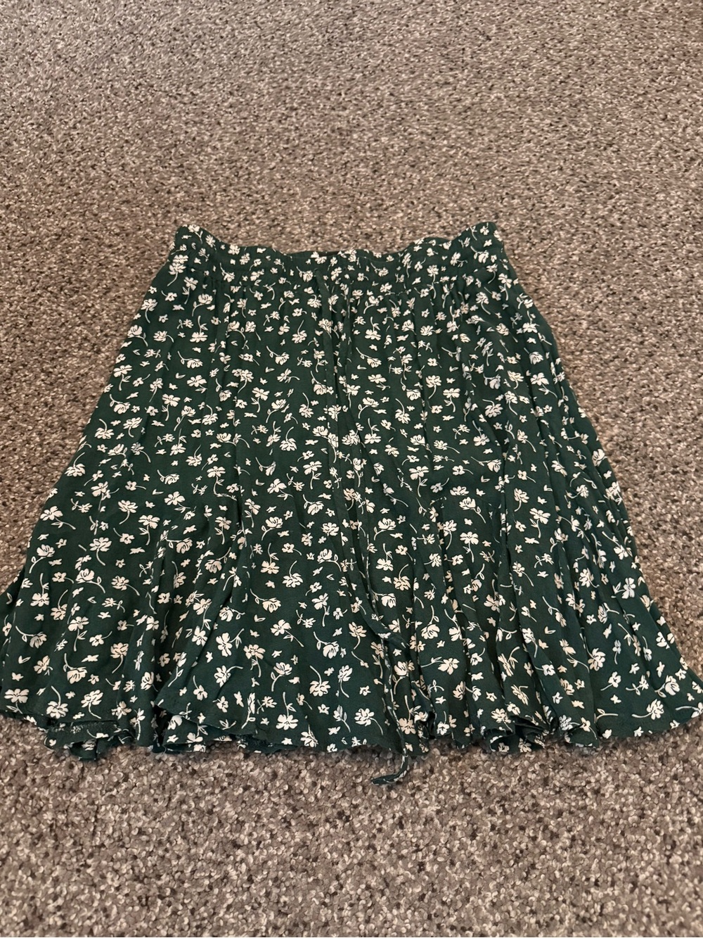 Princess Polly Dark Green Floral Skater Skirt